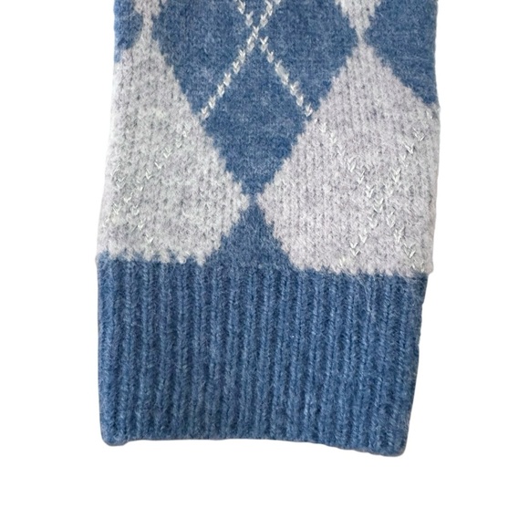Lovers + Friends Casey Argyle Sweater in "Blue Multi" Size XS - Picture 7 of 14